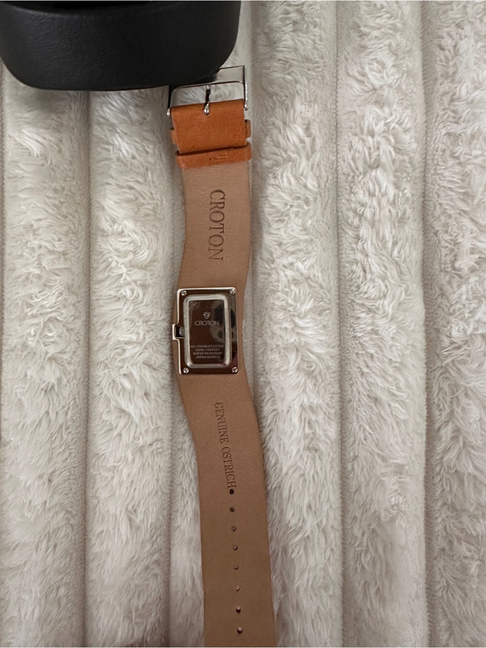 VINTAGE 90s Y2K Croton Ostrich Leather Strap Women's Quartz Watch - Picture 4 of 8